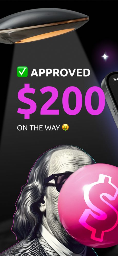 CoverMe app screen showing an approved $200 cash advance on its way